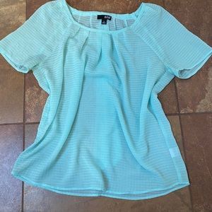 Sheer teal blouse